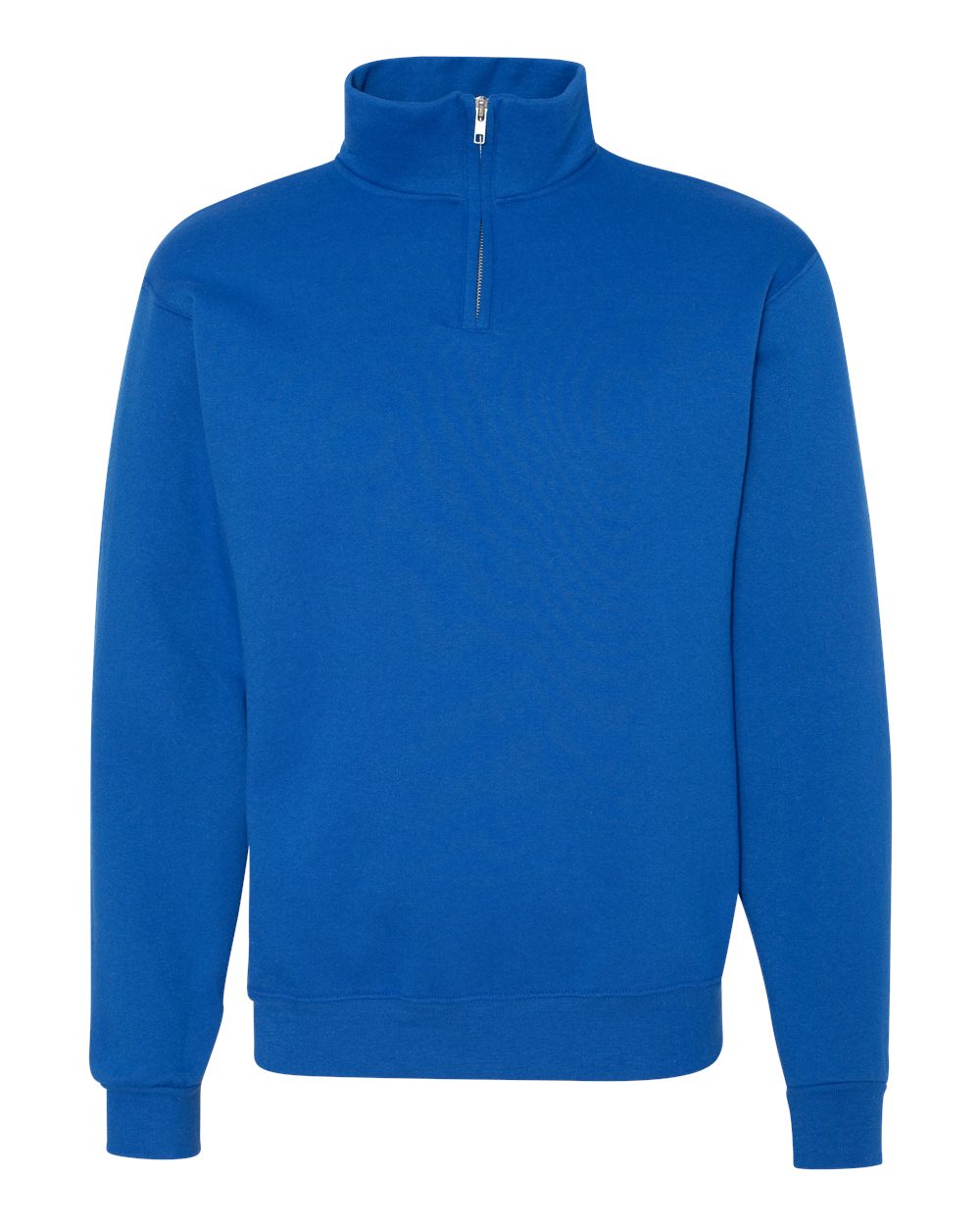 Unisex Nublend® Cadet Collar Quarter-Zip Sweatshirt - Front - B85735753 - Royal
