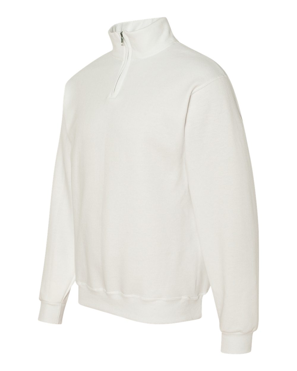 Unisex Nublend® Cadet Collar Quarter-Zip Sweatshirt - Side - B85735003 - White