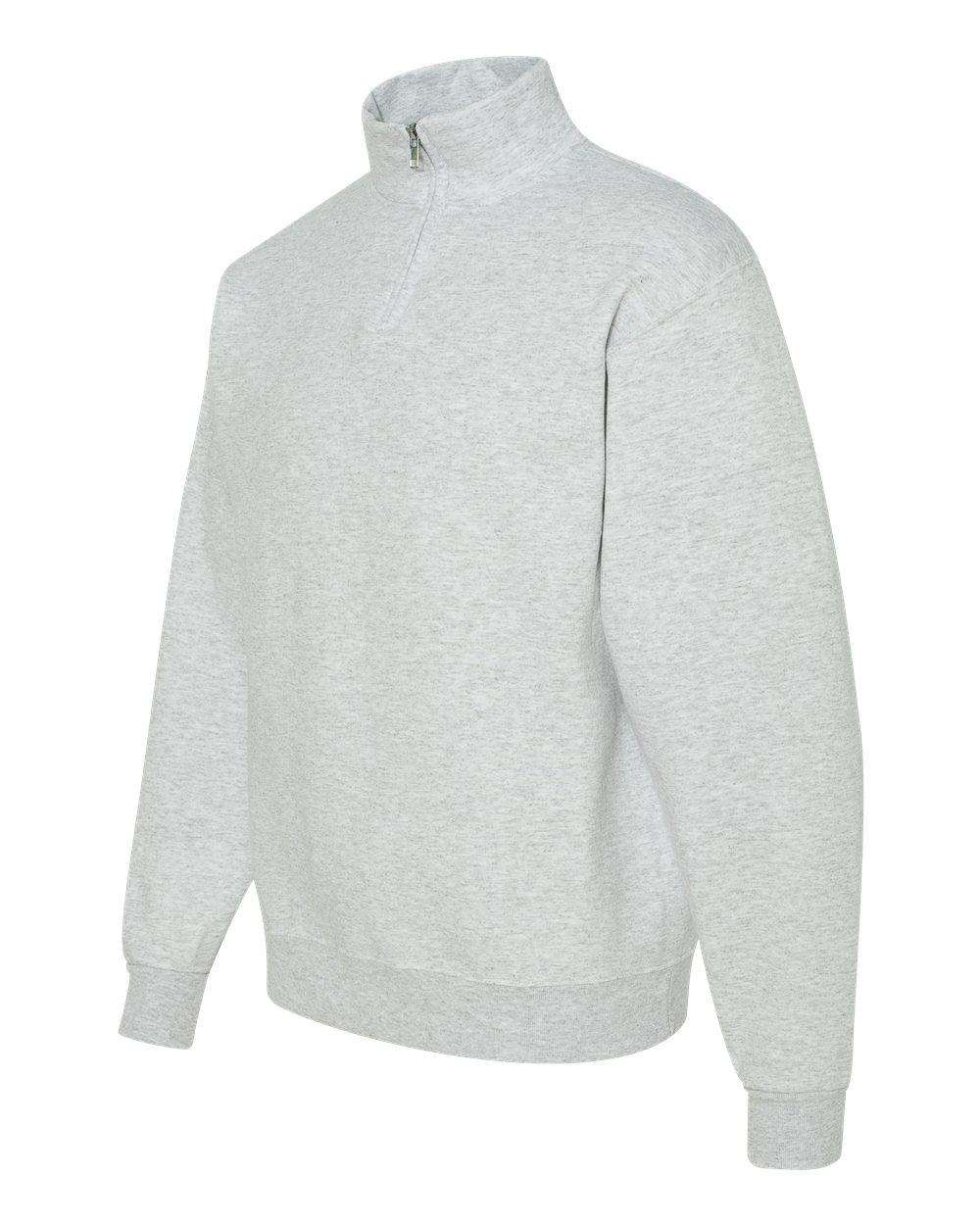 Unisex Nublend® Cadet Collar Quarter-Zip Sweatshirt - Side - B85735023 - Ash