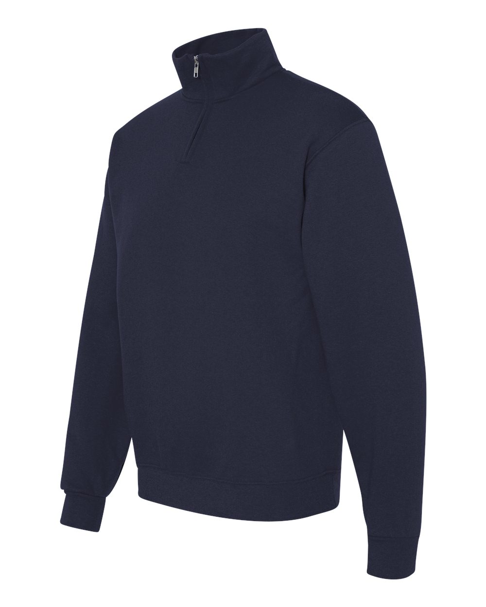 Unisex Nublend® Cadet Collar Quarter-Zip Sweatshirt - Side - B85735653 - J. Navy