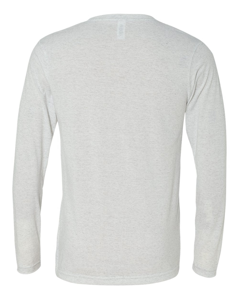 Unisex Long Sleeve V-Neck Tee - Back - B80206002 - White Fleck Triblend