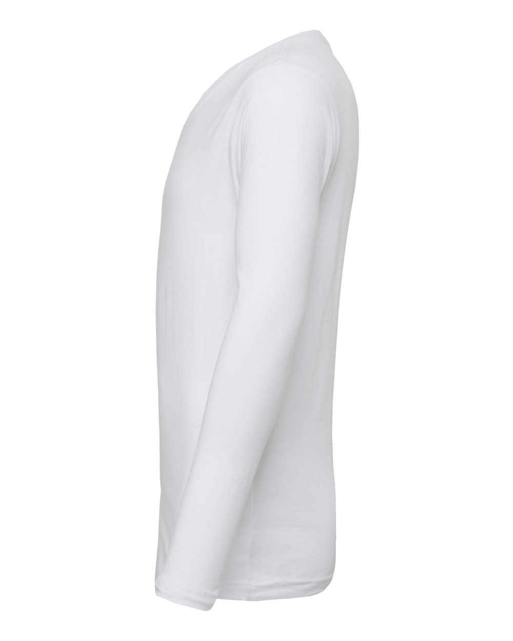 Unisex Long Sleeve V-Neck Tee - Side - B80206012 - White