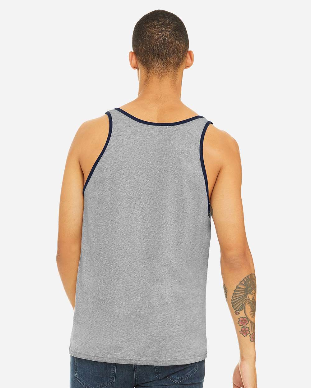 Jersey Tank - OnModelBack - B80806572 - Athletic Heather/ Navy