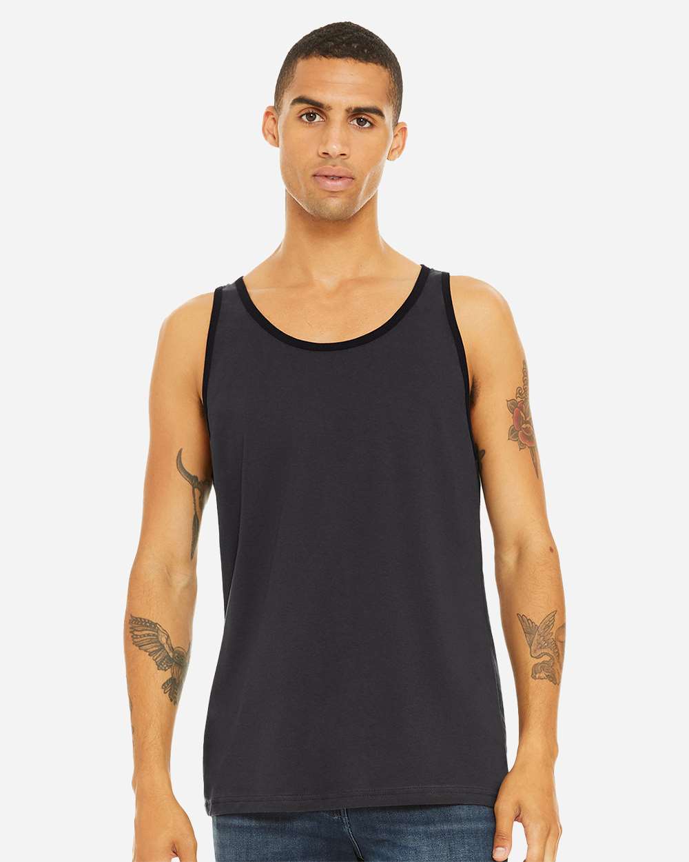Jersey Tank - OnModelFront - B80806452 - Dark Grey/ Black