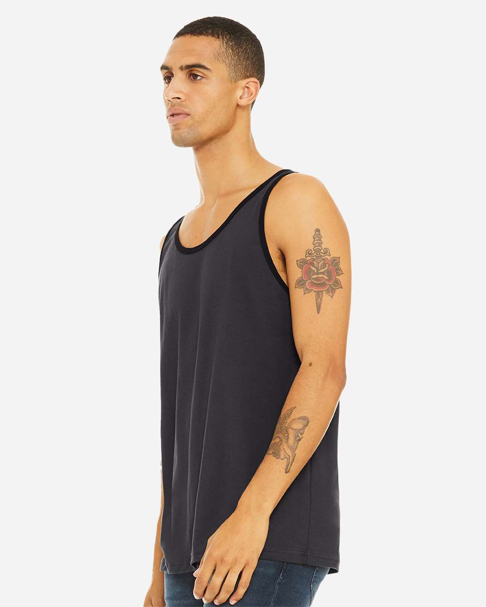 Jersey Tank - OnModelSide - B80806452 - Dark Grey/ Black