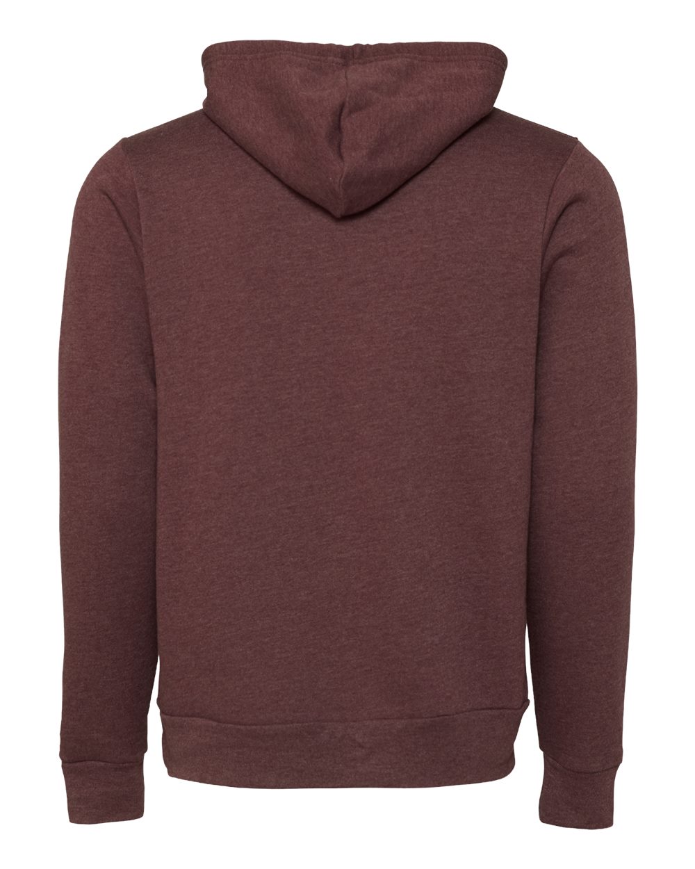 Unisex Sponge Fleece Hoodie - Back - B86306032 - Heather Maroon