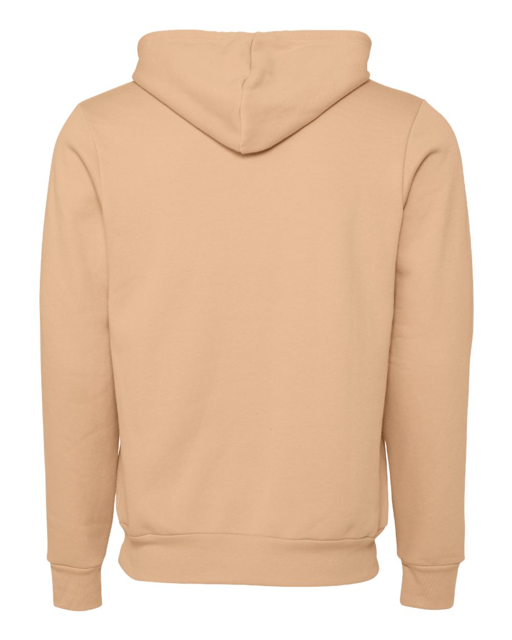 Unisex Sponge Fleece Hoodie - Back - B86306172 - Heather Sand Dune