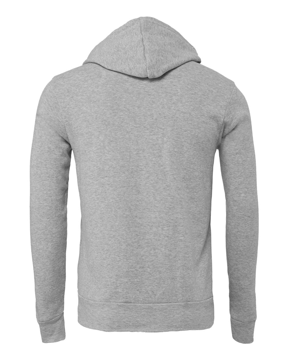 Unisex Sponge Fleece Hoodie - Back - B86306352 - Athletic Heather