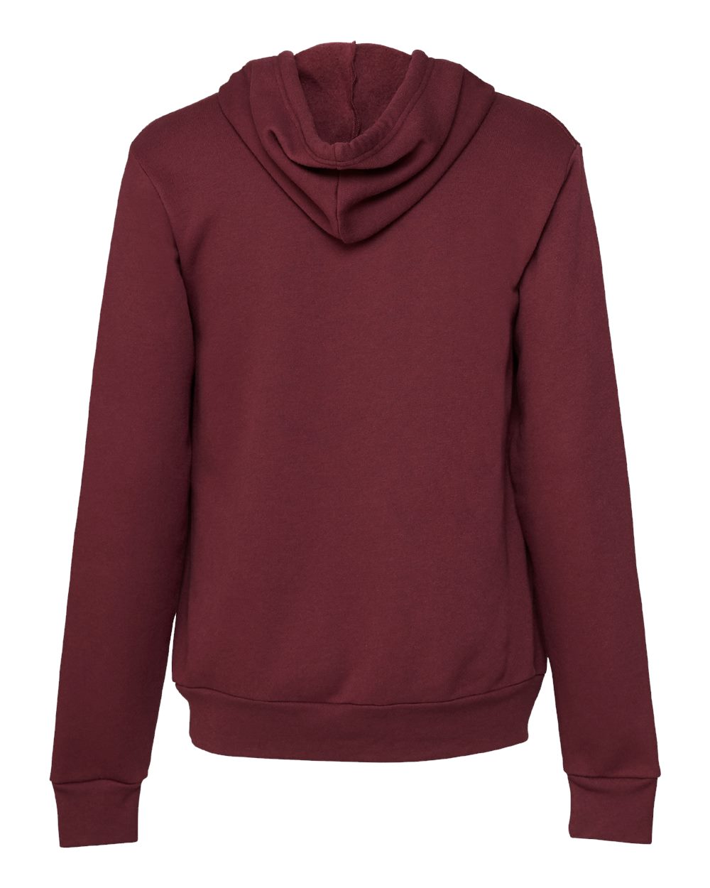 Unisex Sponge Fleece Hoodie - Back - B86306542 - Maroon