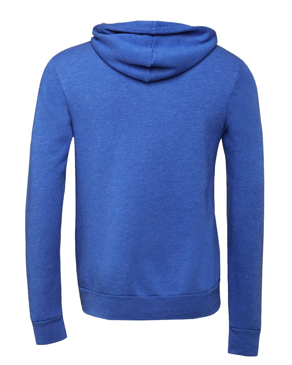 Unisex Sponge Fleece Hoodie - Back - B86306762 - Heather True Royal