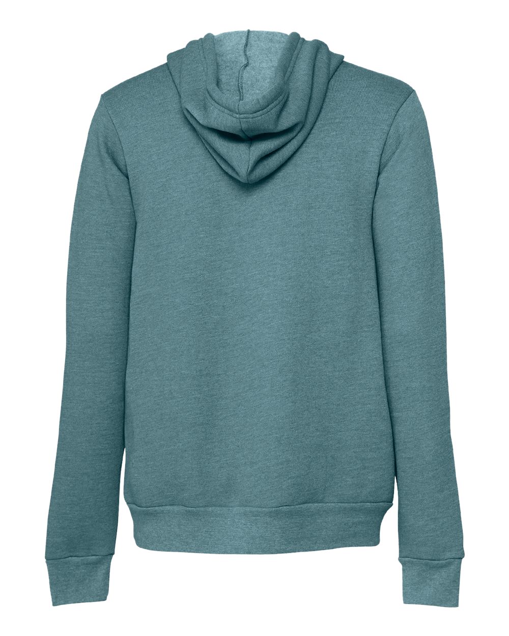 Unisex Sponge Fleece Hoodie - Back - B86306772 - Heather Deep Teal