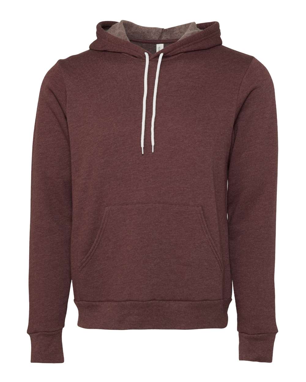 Unisex Sponge Fleece Hoodie - Front - B86306032 - Heather Maroon