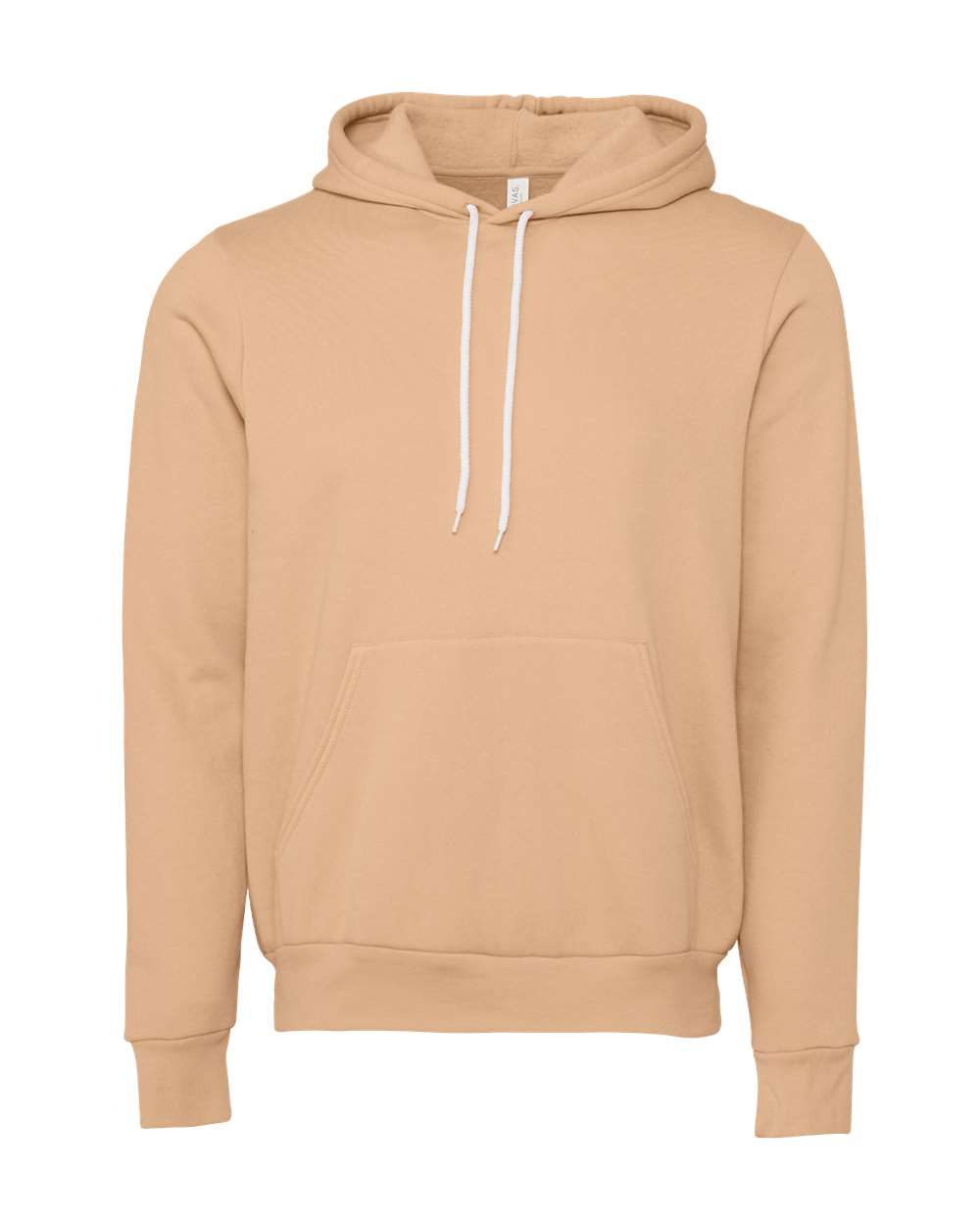 Unisex Sponge Fleece Hoodie - Front - B86306172 - Heather Sand Dune