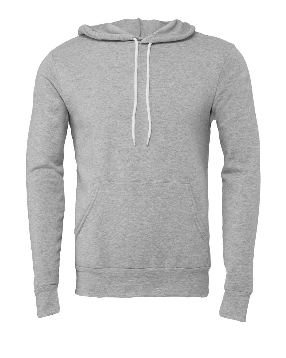 Unisex Sponge Fleece Hoodie - Front - B86306352 - Athletic Heather