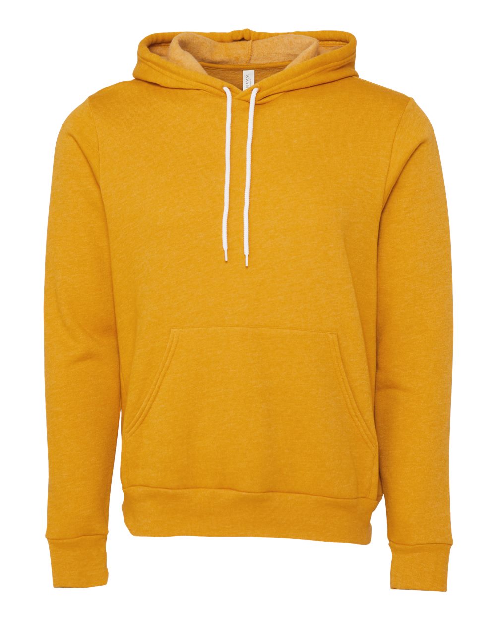 Unisex Sponge Fleece Hoodie - Front - B86306402 - Heather Mustard