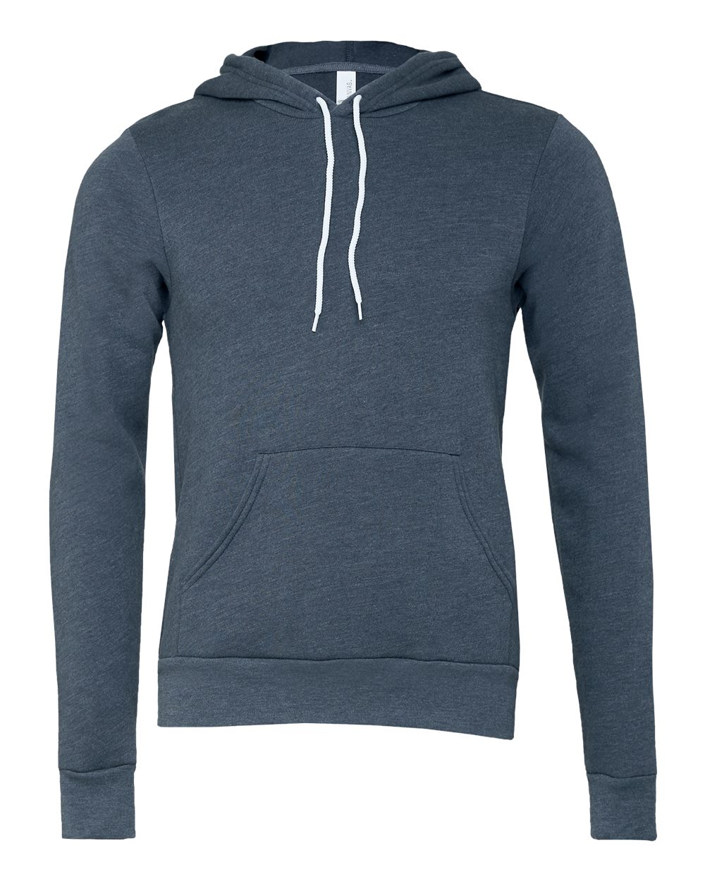 Unisex Sponge Fleece Hoodie - Front - B86306662 - Heather Navy