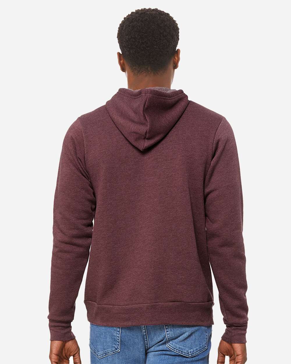 Unisex Sponge Fleece Hoodie - OnModelBack - B86306032 - Heather Maroon