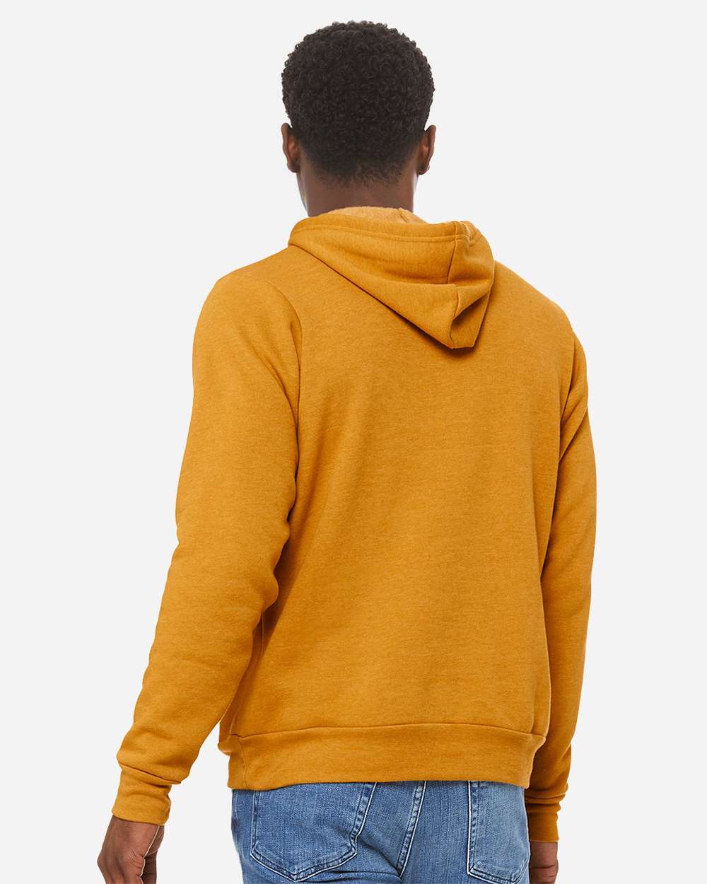 Unisex Sponge Fleece Hoodie - OnModelBack - B86306402 - Heather Mustard