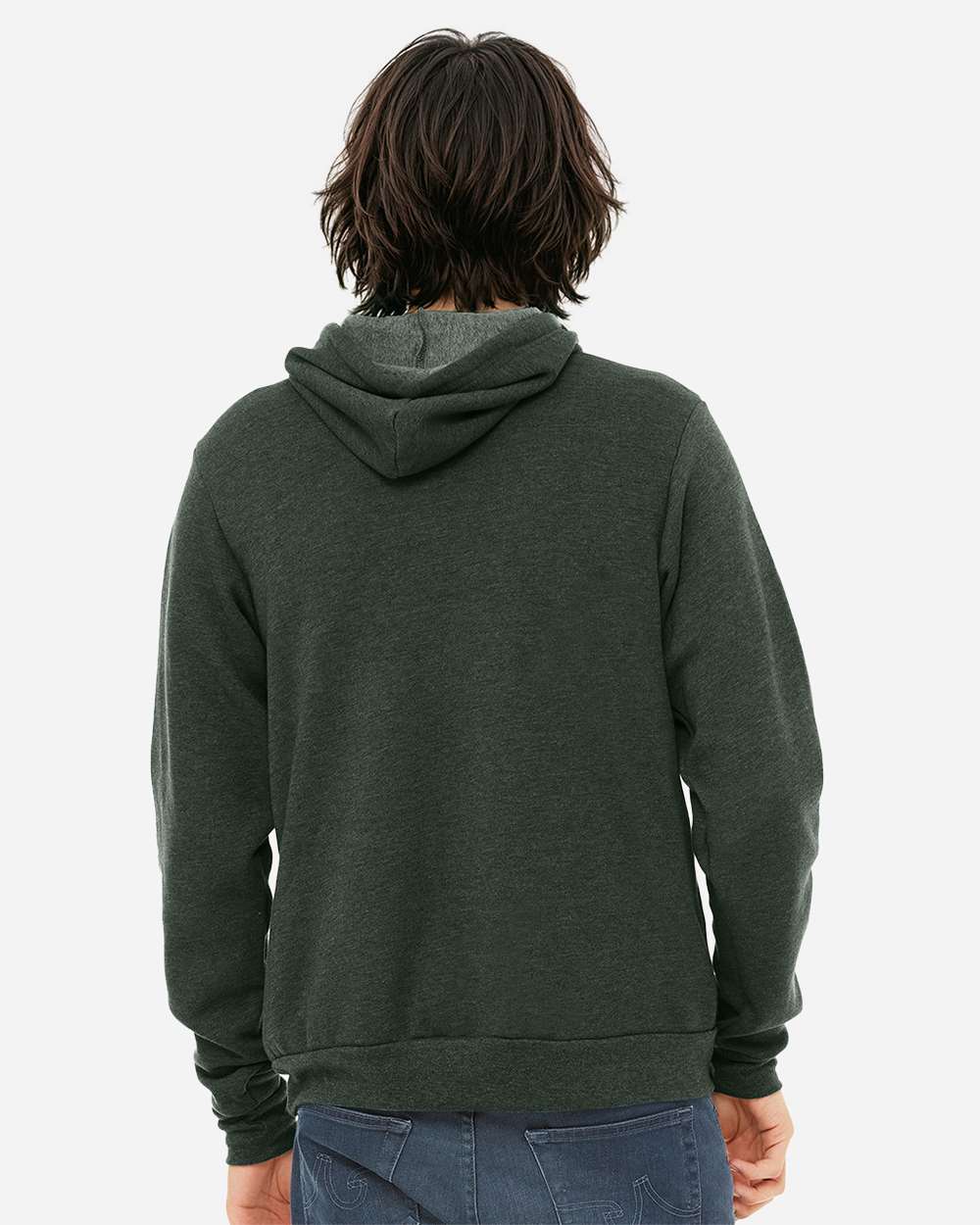 Unisex Sponge Fleece Hoodie - OnModelBack - B86306572 - Heather Forest