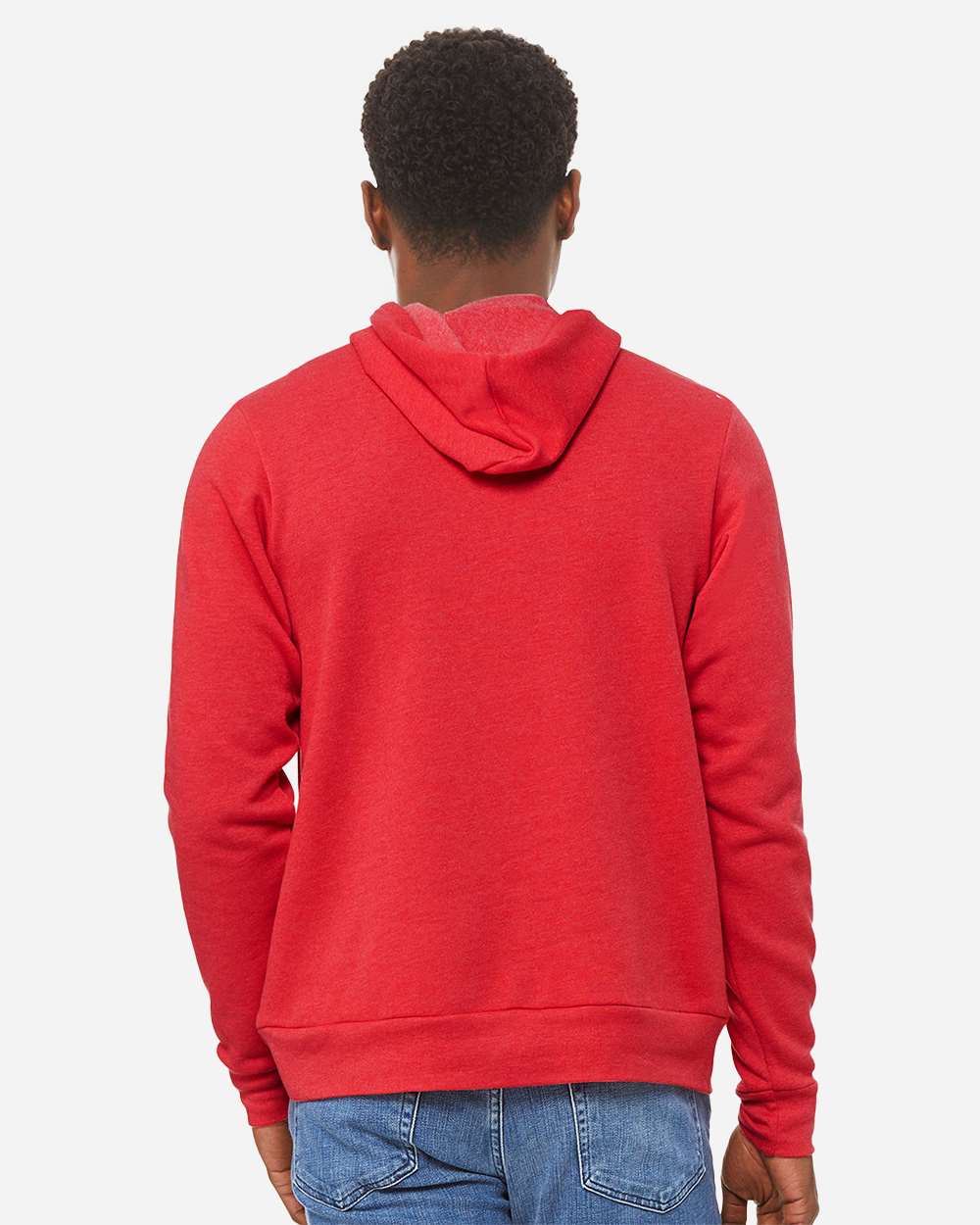 Unisex Sponge Fleece Hoodie - OnModelBack - B86306722 - Heather Red