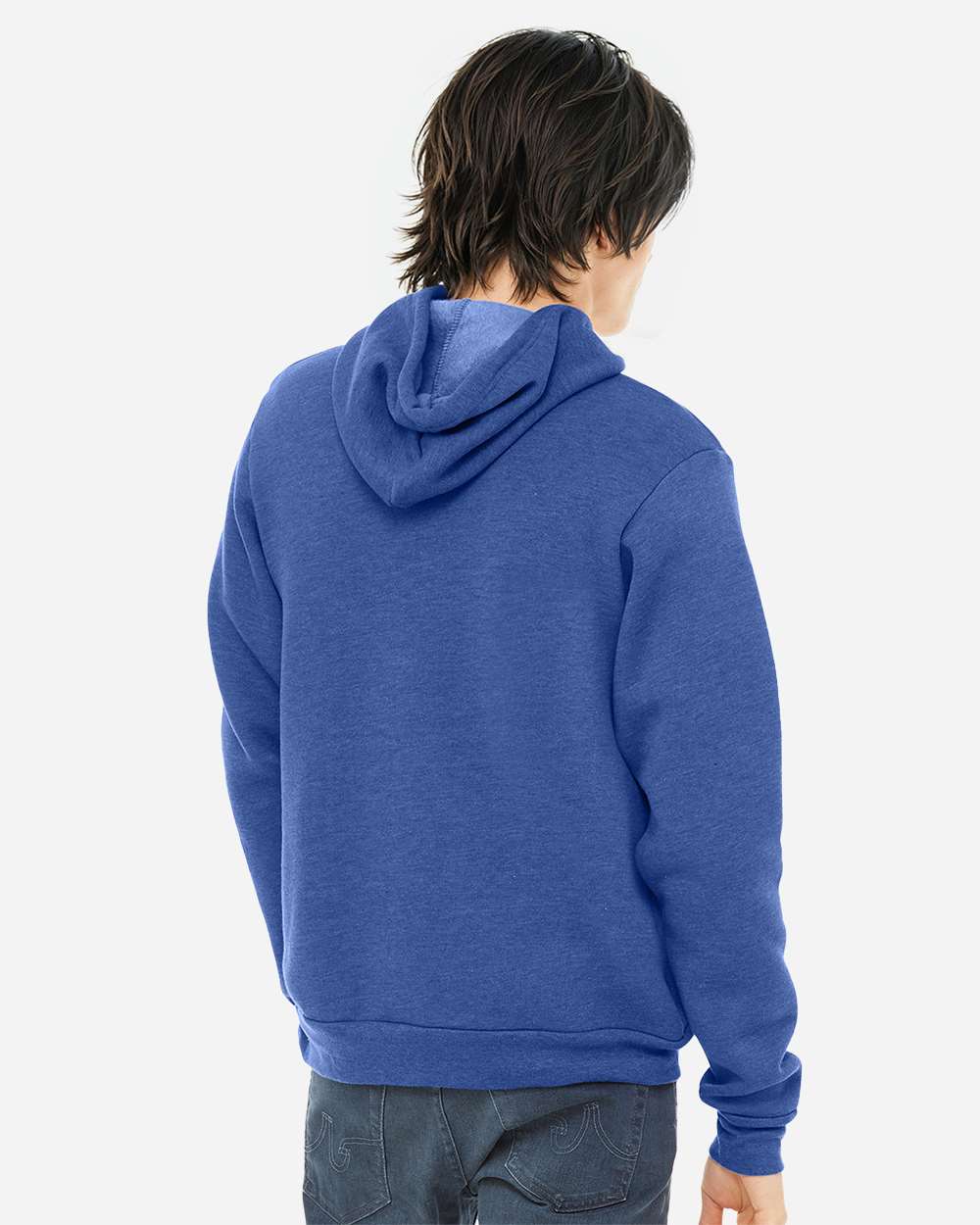 Unisex Sponge Fleece Hoodie - OnModelBack - B86306762 - Heather True Royal