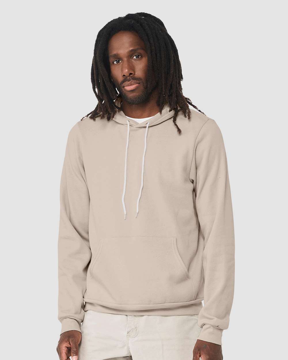 Unisex Sponge Fleece Hoodie - OnModelFront - B86306152 - Heather Dust