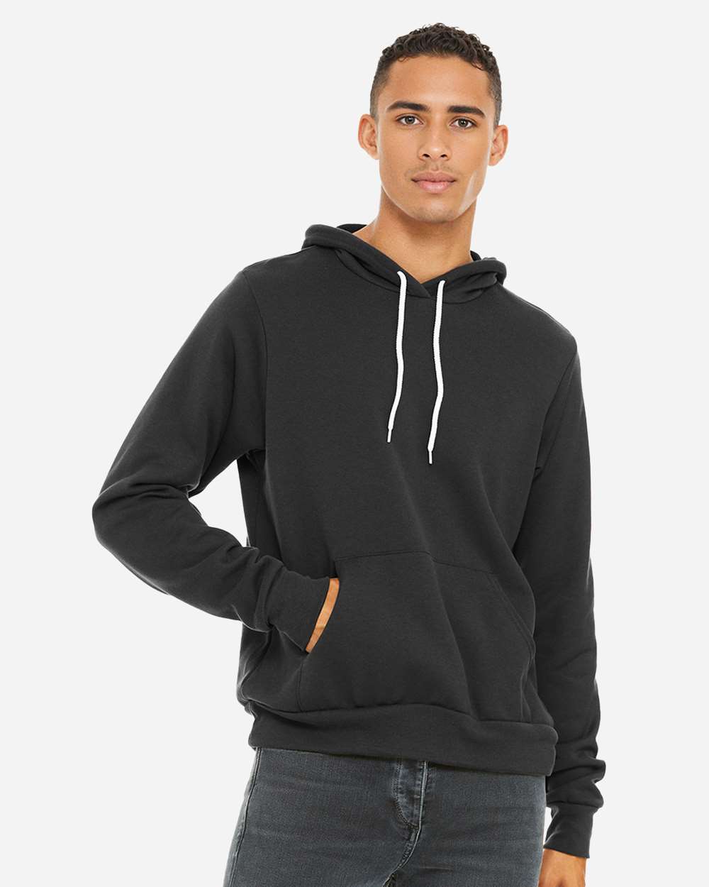 Unisex Sponge Fleece Hoodie - OnModelFront - B86306202 - Dark Grey