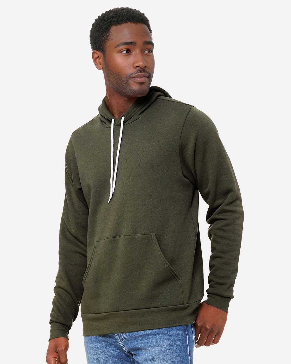 Unisex Sponge Fleece Hoodie - OnModelSide - B86306062 - Military Green
