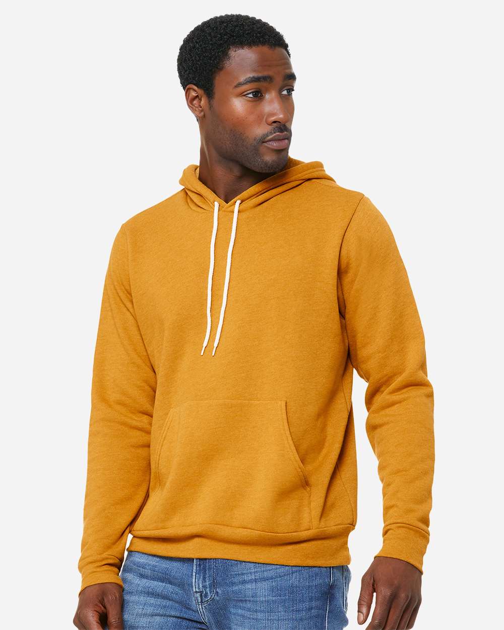 Unisex Sponge Fleece Hoodie - OnModelSide - B86306402 - Heather Mustard