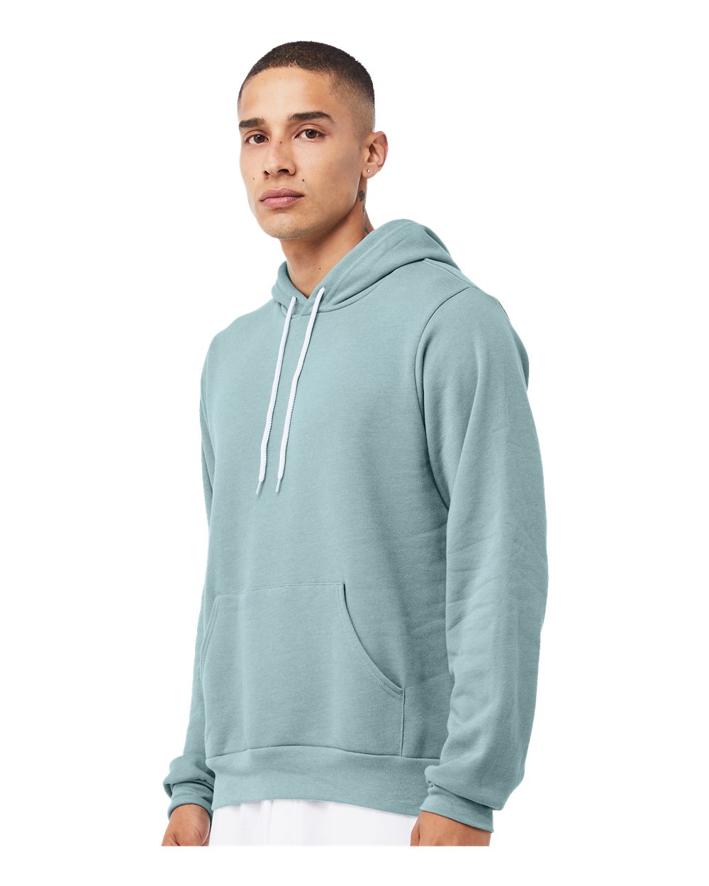Unisex Sponge Fleece Hoodie - OnModelSide - B86306452 - Heather Blue Lagoon