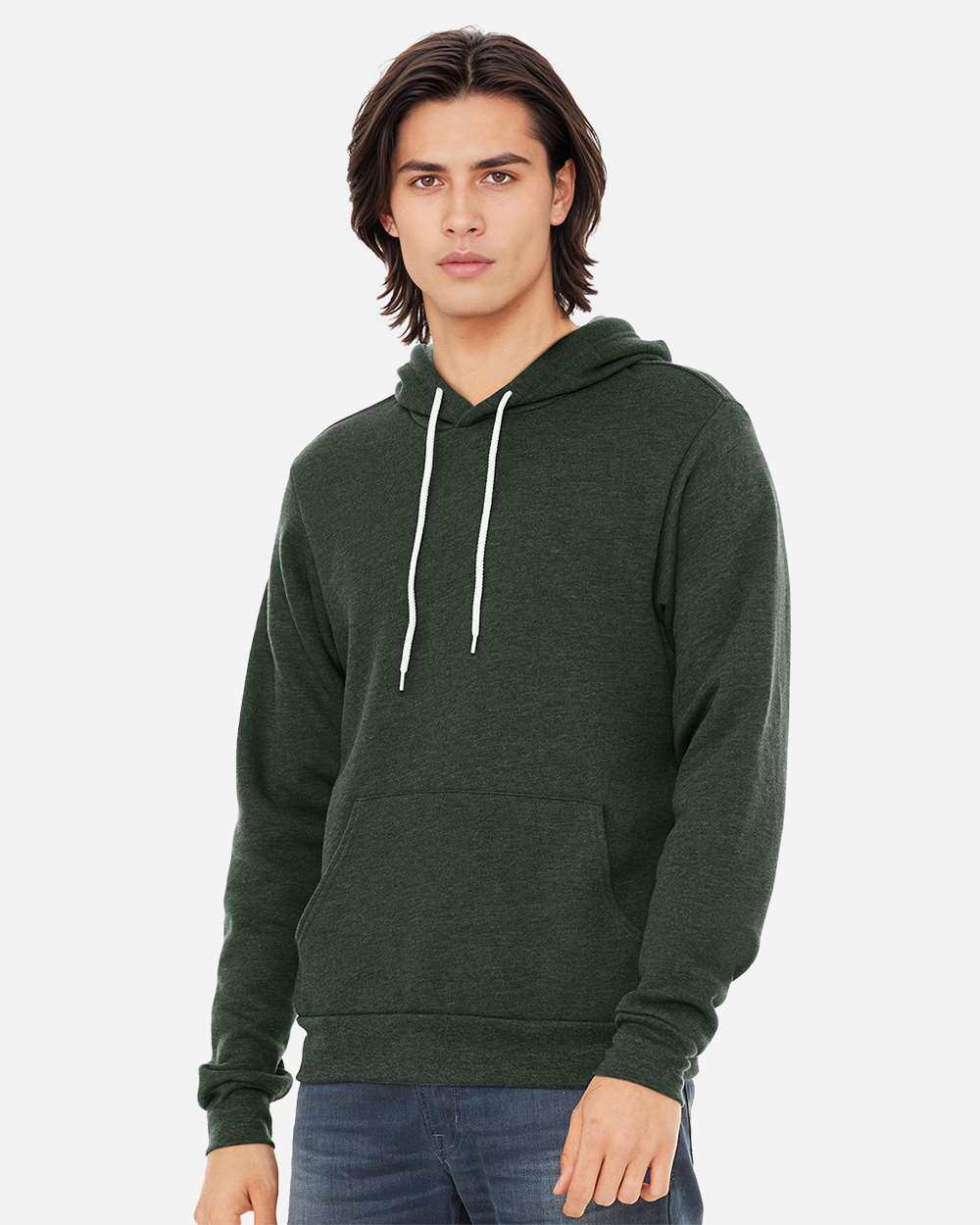 Unisex Sponge Fleece Hoodie - OnModelSide - B86306572 - Heather Forest