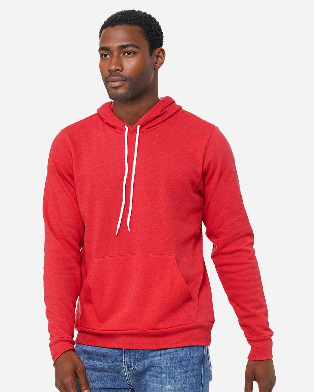 Unisex Sponge Fleece Hoodie - OnModelSide - B86306722 - Heather Red