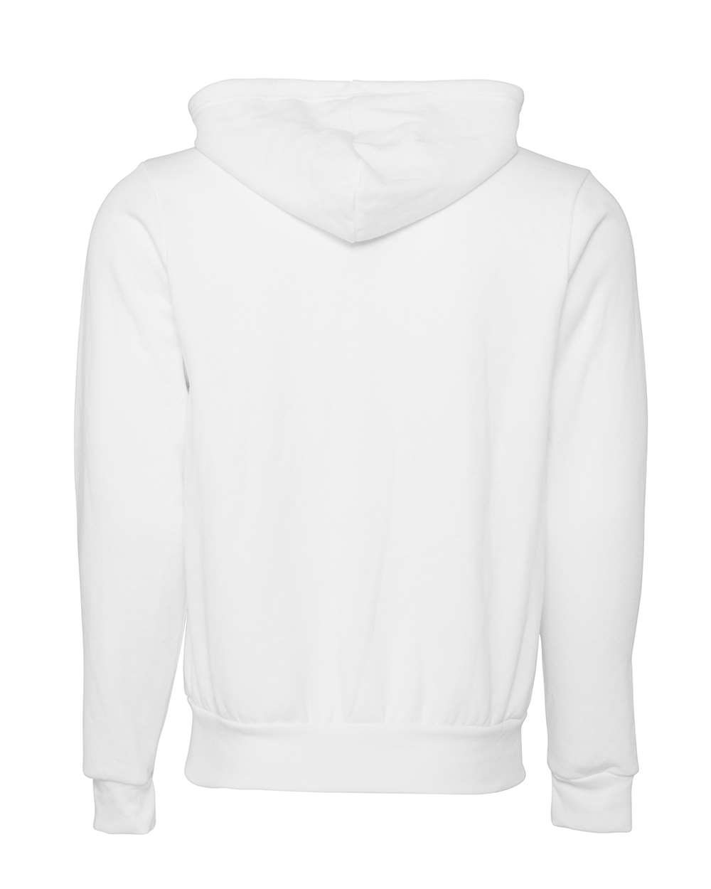 Unisex Sponge Fleece Full-Zip Hoodie - Back - B80406012 - DTG White