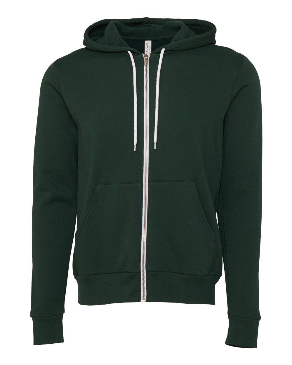 Unisex Sponge Fleece Full-Zip Hoodie - Front - B80406042 - Forest