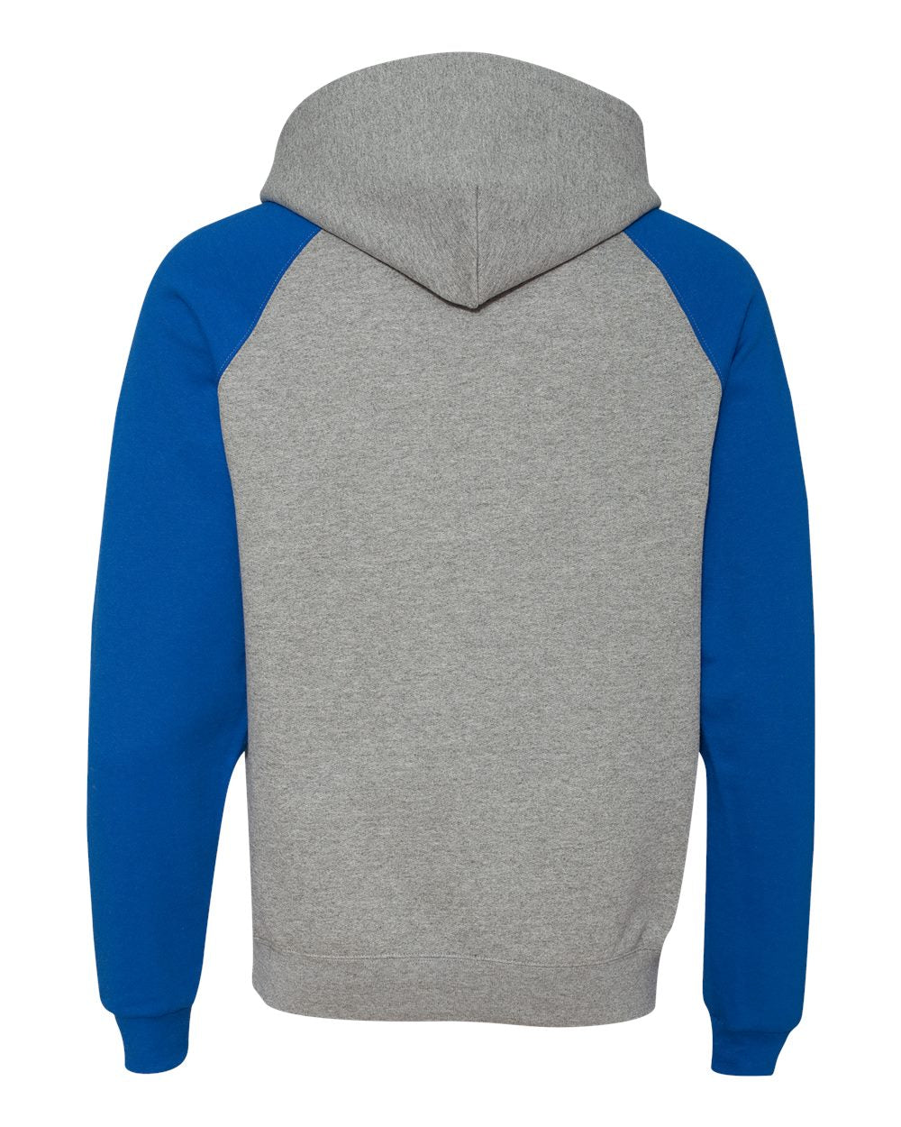Unisex Nublend® Colorblocked Raglan Hooded Sweatshirt - Back - B86035753 - Oxford/ Royal