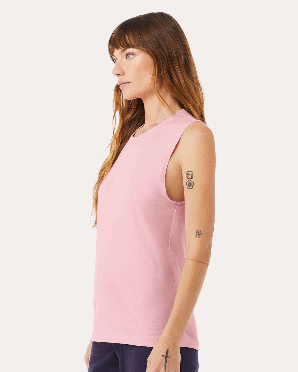 Jersey Muscle Tank - OnModelSide - B80906302 - Pink