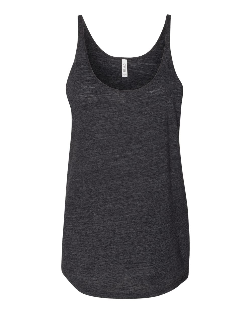 Women's Slouchy Tank - Front - B55906513 - Charcoal Black Slub