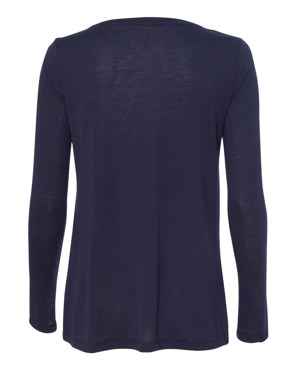Women's Flowy Long Sleeve V-Neck Tee - Back - B56106863 - Midnight