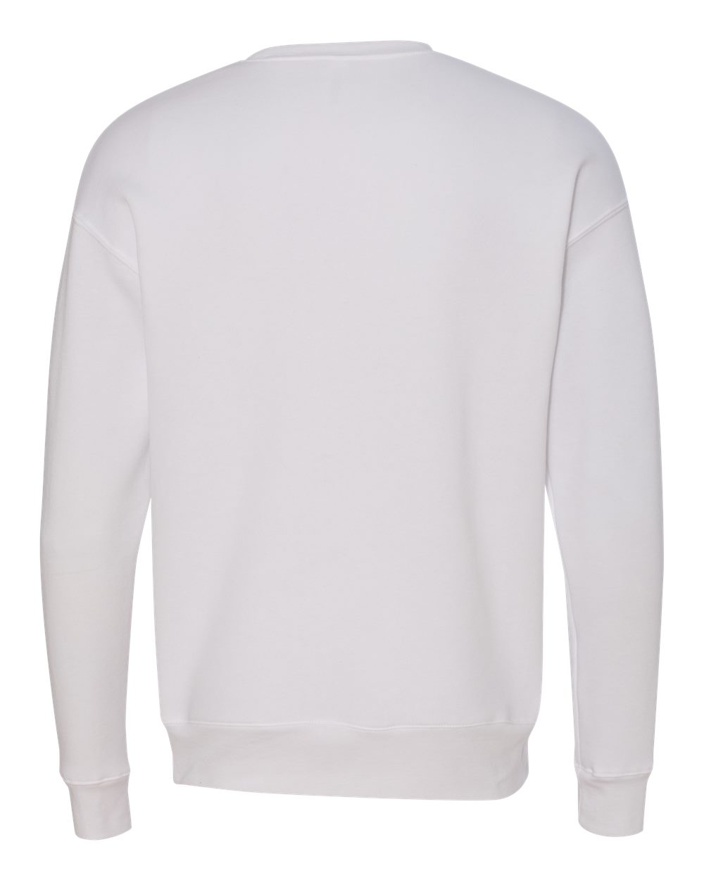 Unisex Sponge Fleece Drop Shoulder Crewneck Sweatshirt - Back - B37906002 - White