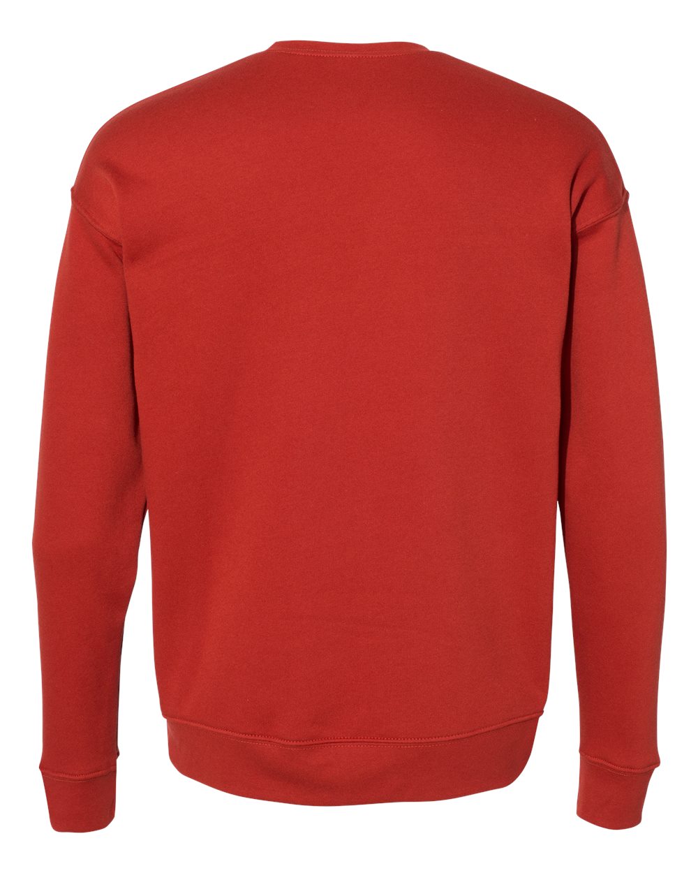 Unisex Sponge Fleece Drop Shoulder Crewneck Sweatshirt - Back - B37906022 - Brick