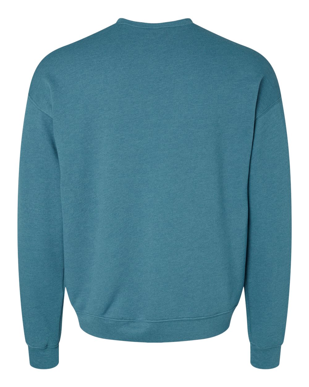 Unisex Sponge Fleece Drop Shoulder Crewneck Sweatshirt - Back - B37906032 - Heather Deep Teal