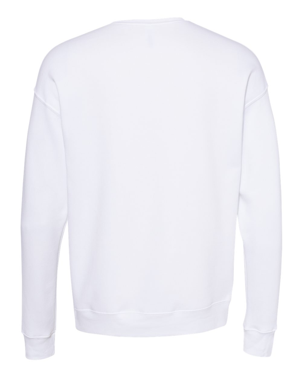 Unisex Sponge Fleece Drop Shoulder Crewneck Sweatshirt - Back - B37906052 - DTG White