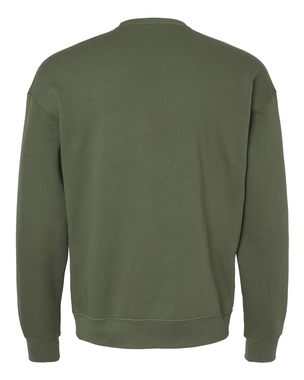Unisex Sponge Fleece Drop Shoulder Crewneck Sweatshirt - Back - B37906062 - Military Green