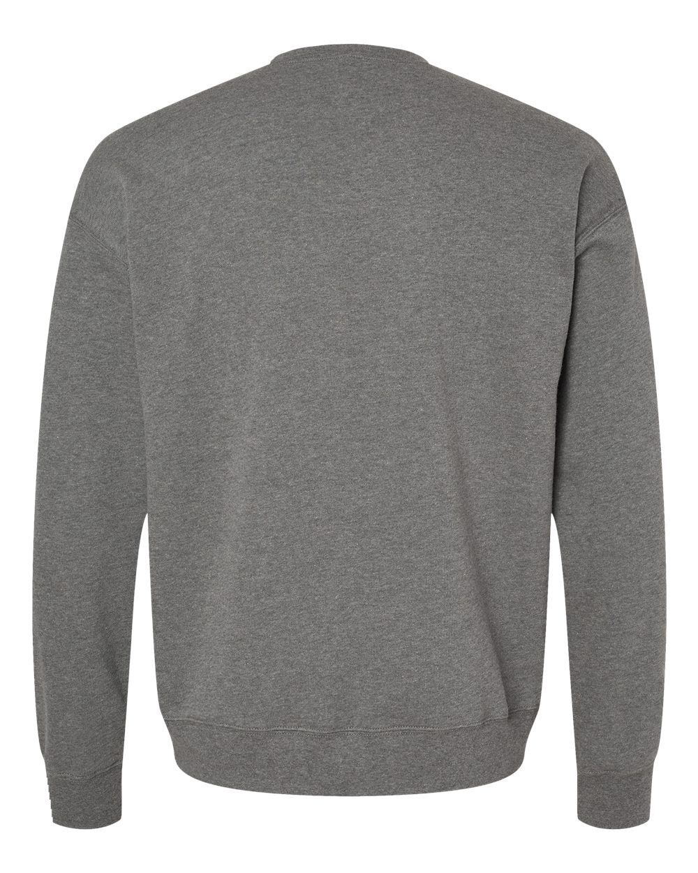 Unisex Sponge Fleece Drop Shoulder Crewneck Sweatshirt - Back - B37906072 - Deep Heather