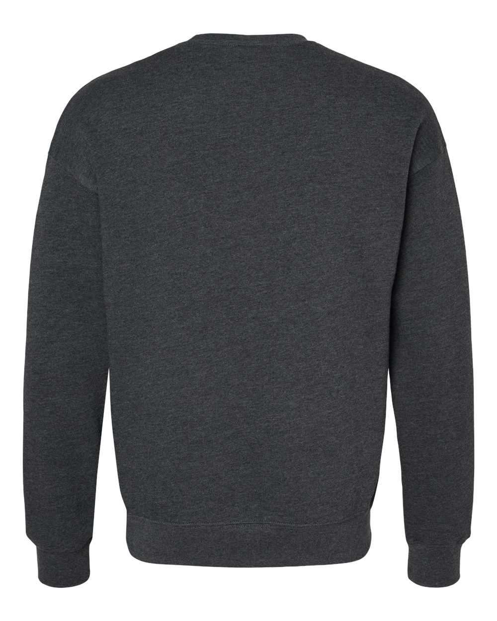 Unisex Sponge Fleece Drop Shoulder Crewneck Sweatshirt - Back - B37906092 - Dark Grey Heather