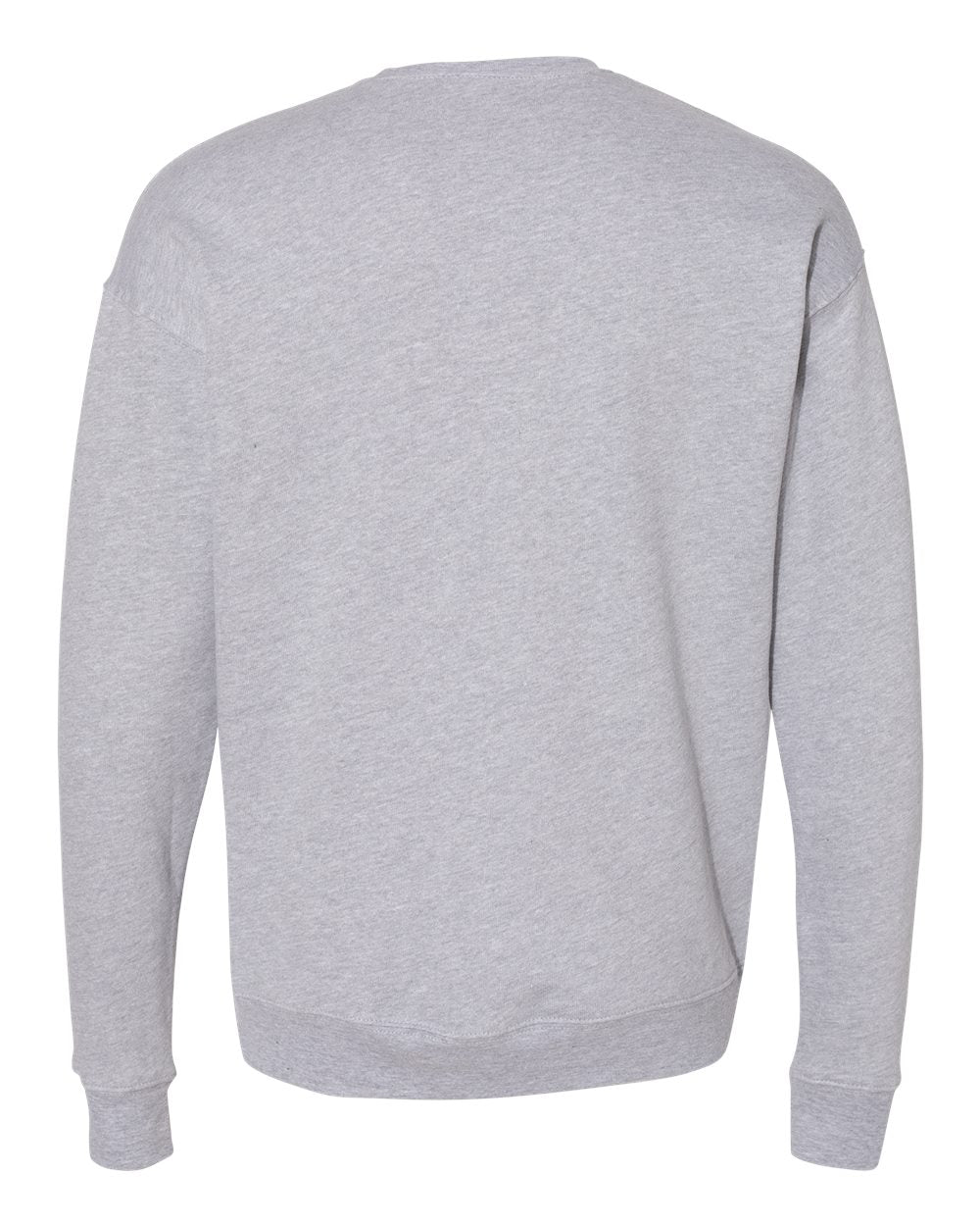 Unisex Sponge Fleece Drop Shoulder Crewneck Sweatshirt - Back - B37906352 - Athletic Heather