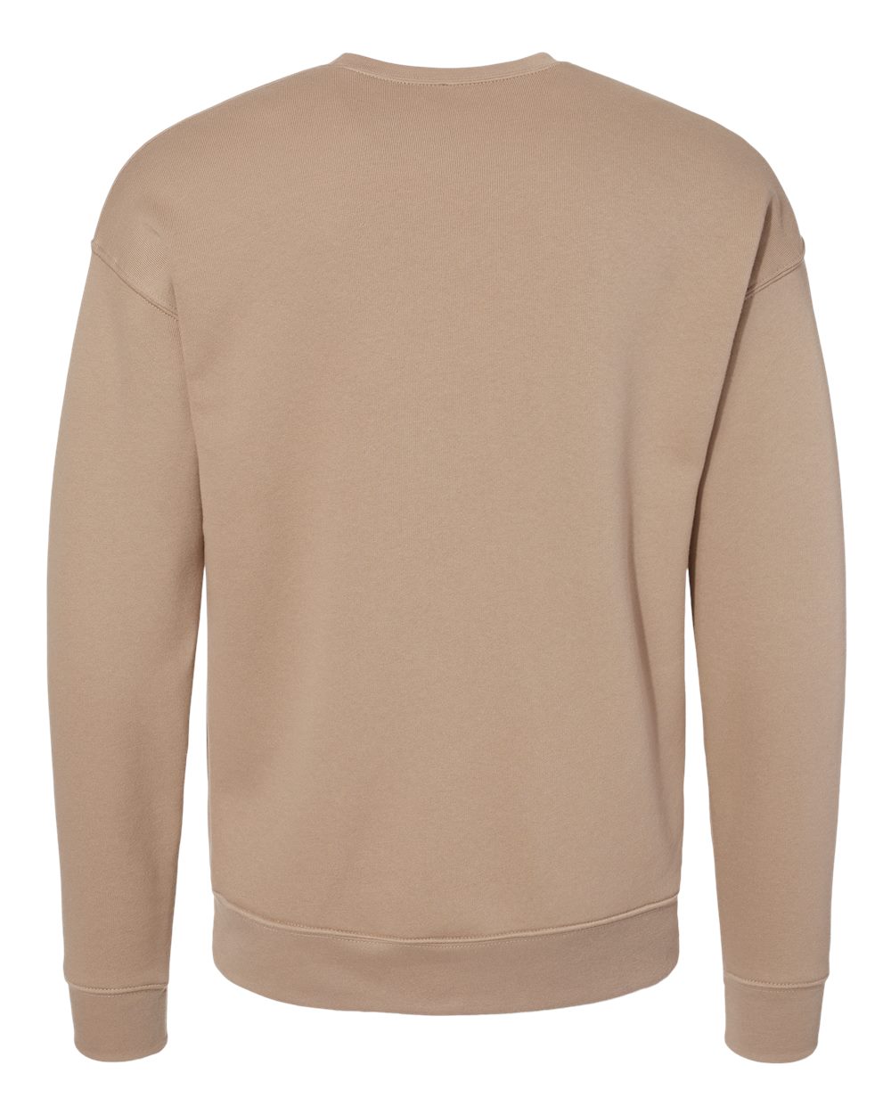 Unisex Sponge Fleece Drop Shoulder Crewneck Sweatshirt - Back - B37906392 - Tan