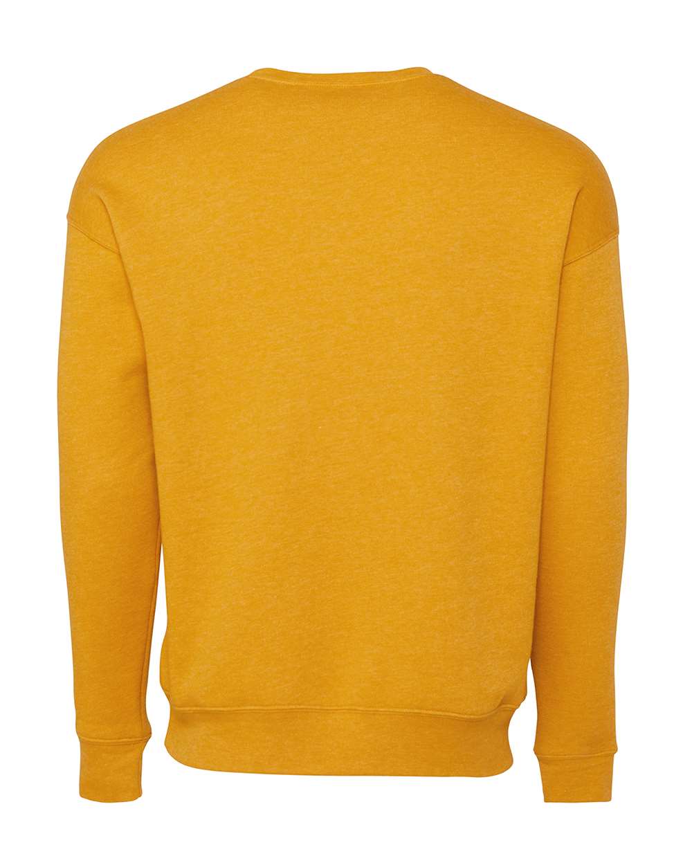 Unisex Sponge Fleece Drop Shoulder Crewneck Sweatshirt - Back - B37906402 - Heather Mustard