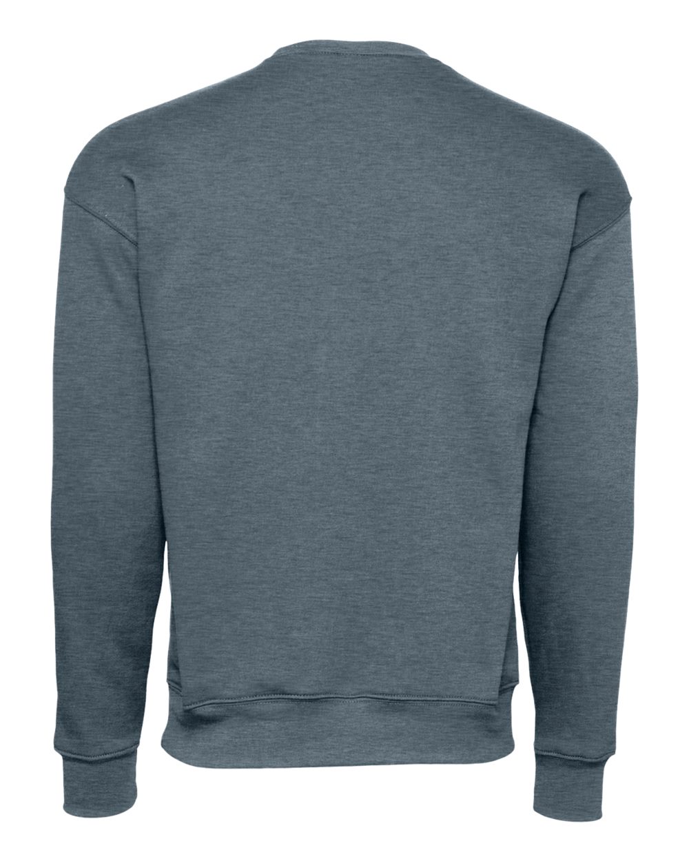 Unisex Sponge Fleece Drop Shoulder Crewneck Sweatshirt - Back - B37906432 - Heather Slate
