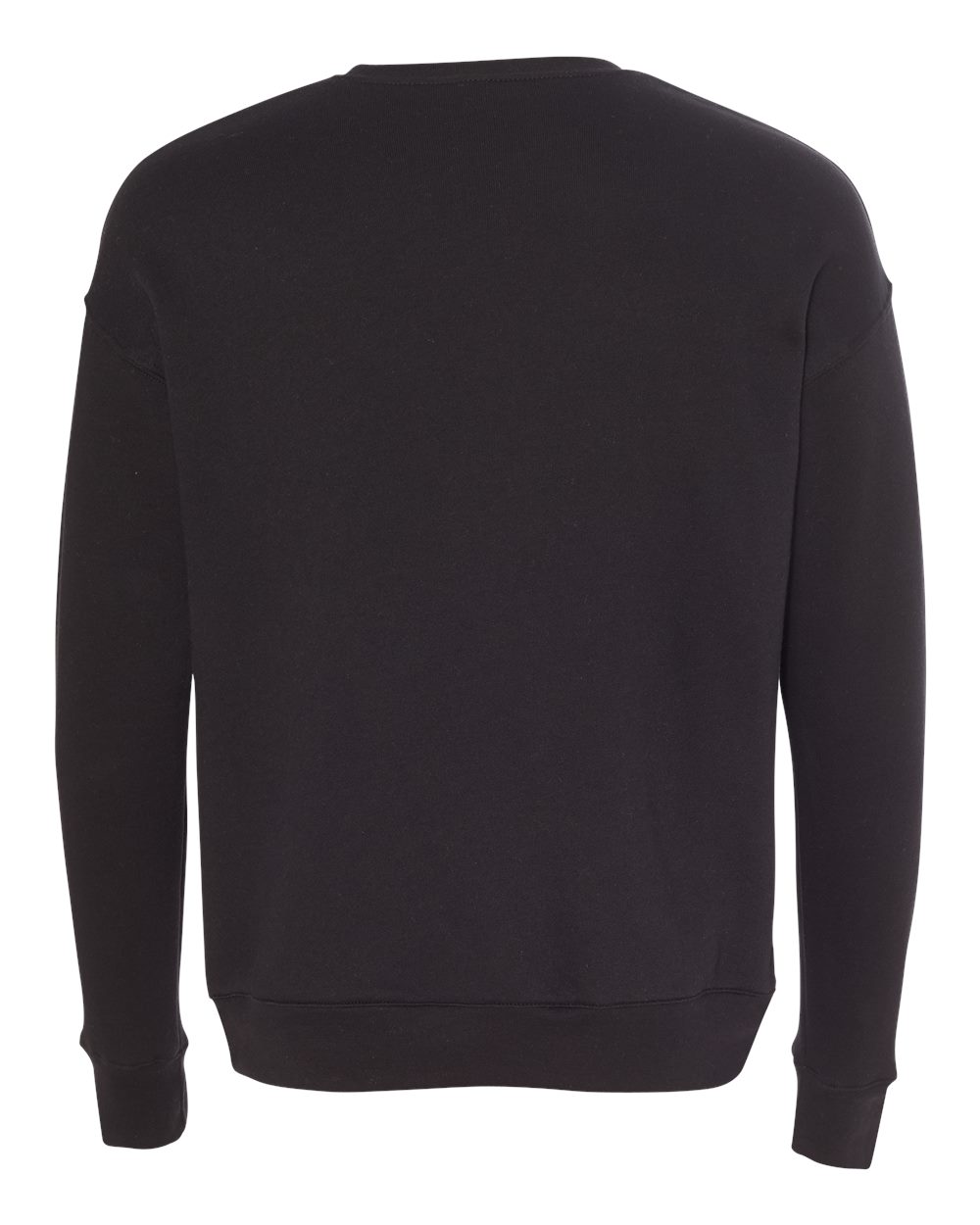 Unisex Sponge Fleece Drop Shoulder Crewneck Sweatshirt - Back - B37906502 - Black